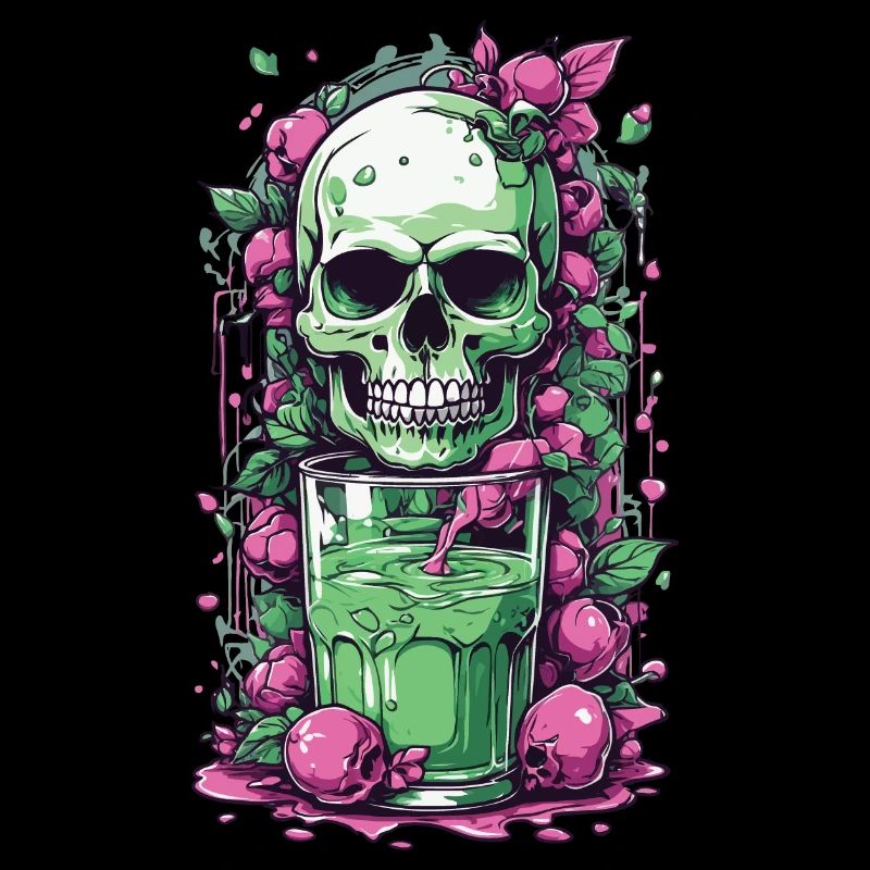 Gothic Skull Weirdcore Illustration Occult