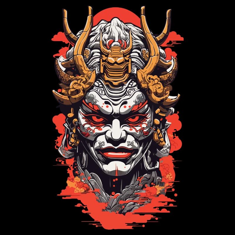 Retro Japan Oni Dämonen Aesthetic Design