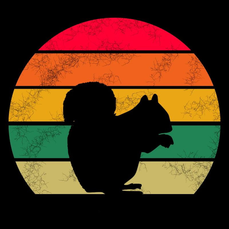 Waldbewohner Nagetier Retro Eichhörnchen