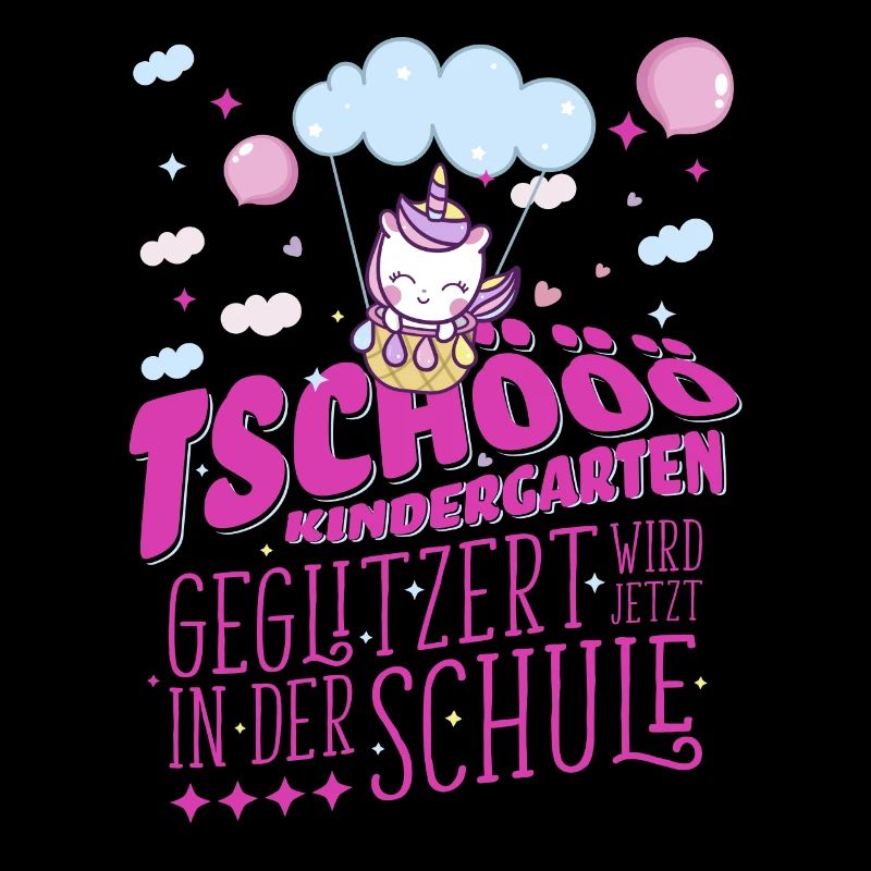 Tschööö Kindergarten geglitzert wird in der Schule