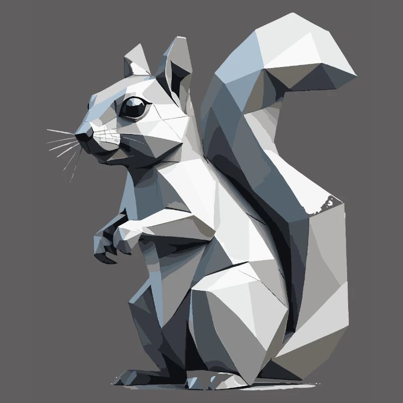 Écureuil - Mignon design de polygone bas