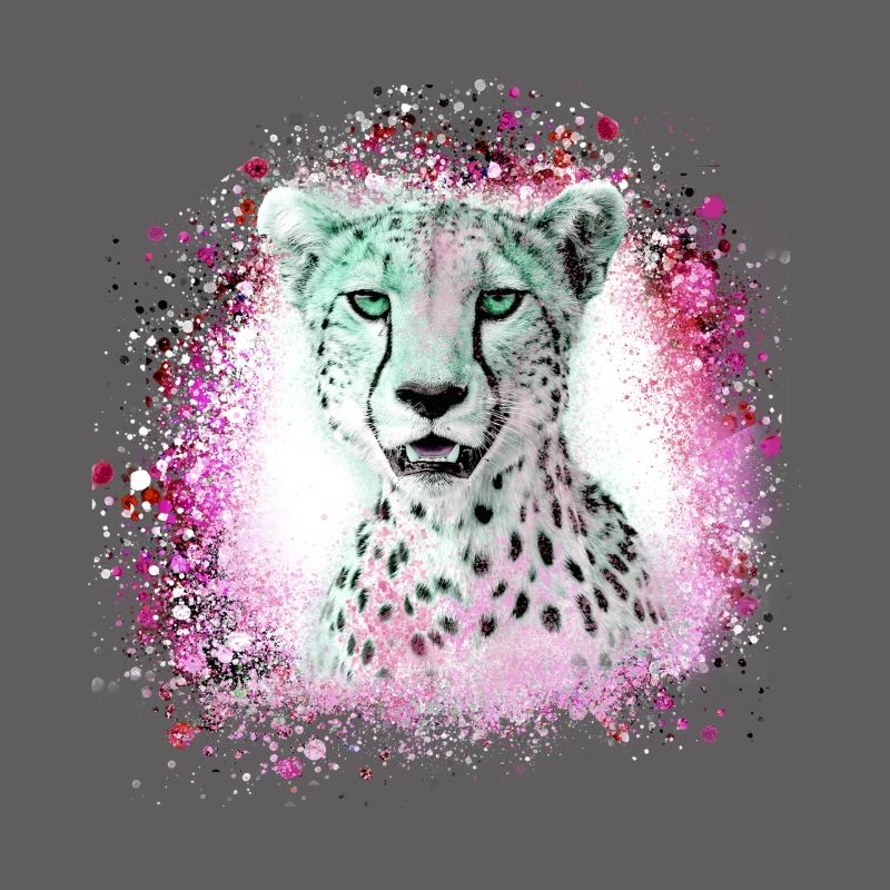 leopard, katze, wildkatze, graffiti, malerei,pink