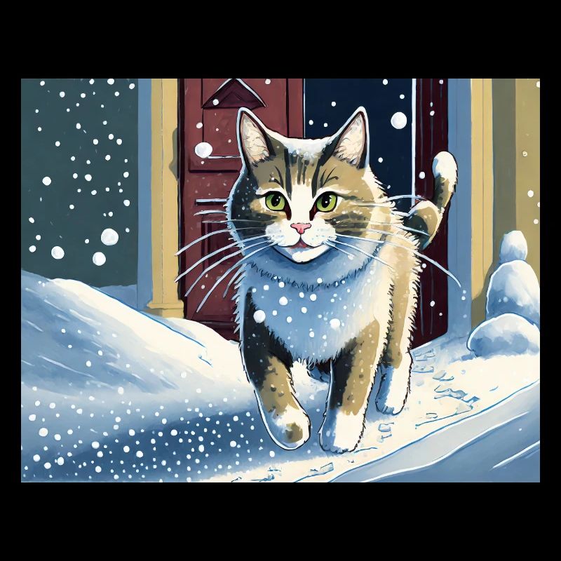 ABC, snow around the kitty ABC, die Katze lief im