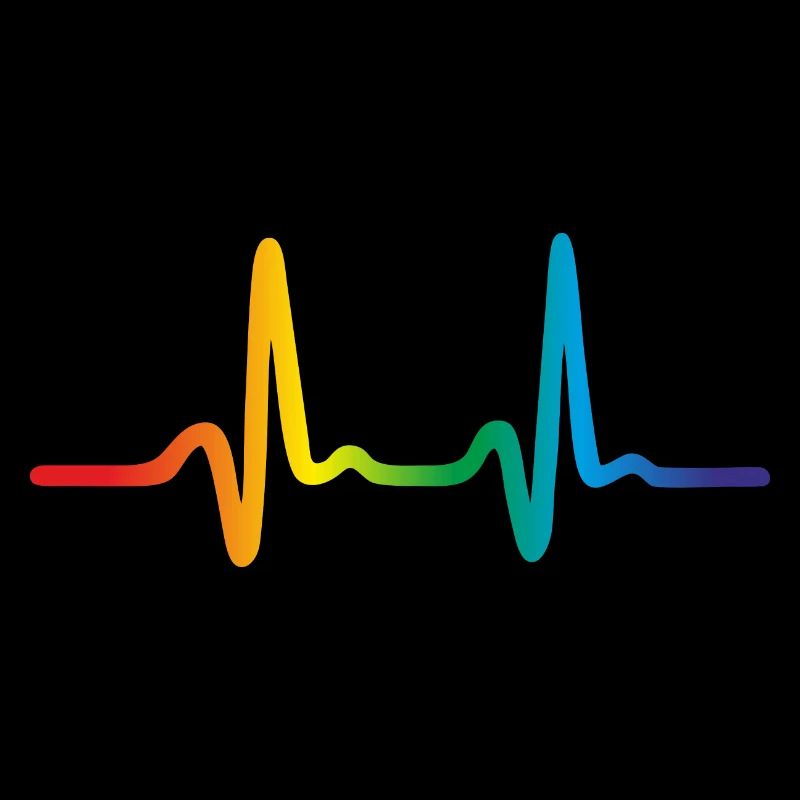 Rainbow Heartbeat, Lgbt Pride Ecg Pulse