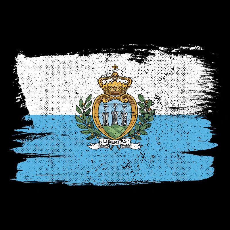 Drapeau de Saint-Marin drapeau Italie paix Vintage