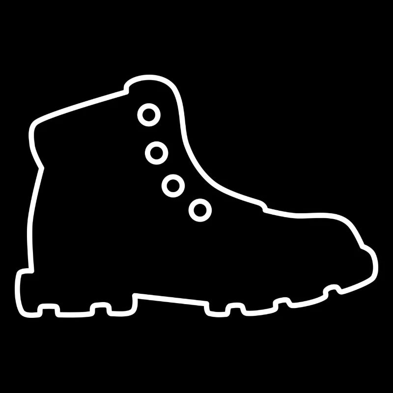Wanderschuh - weiße Kontur