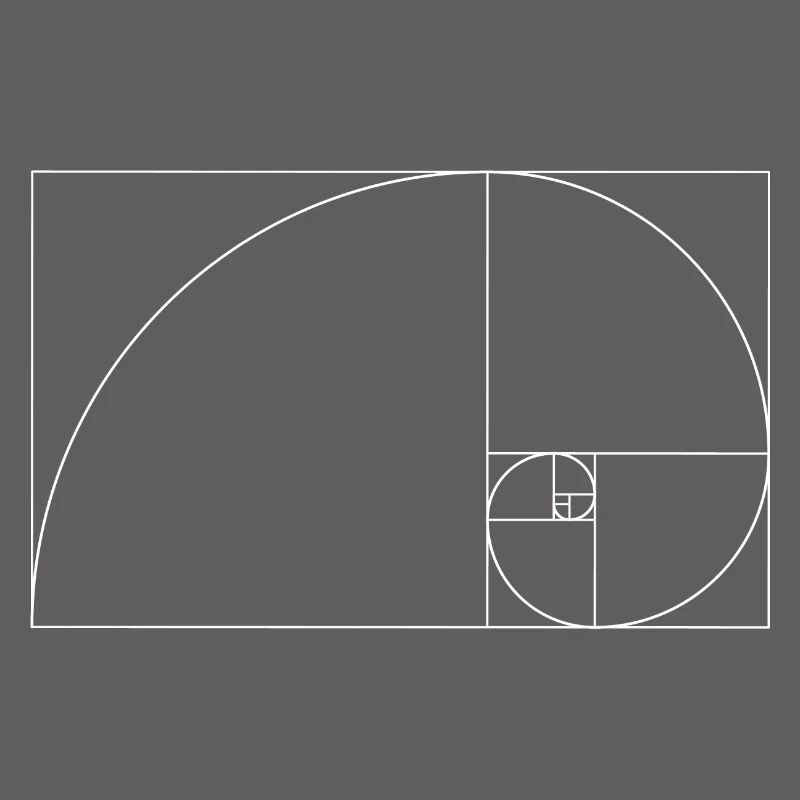 Géométrie de section dorée en spirale de Fibonacci Phi