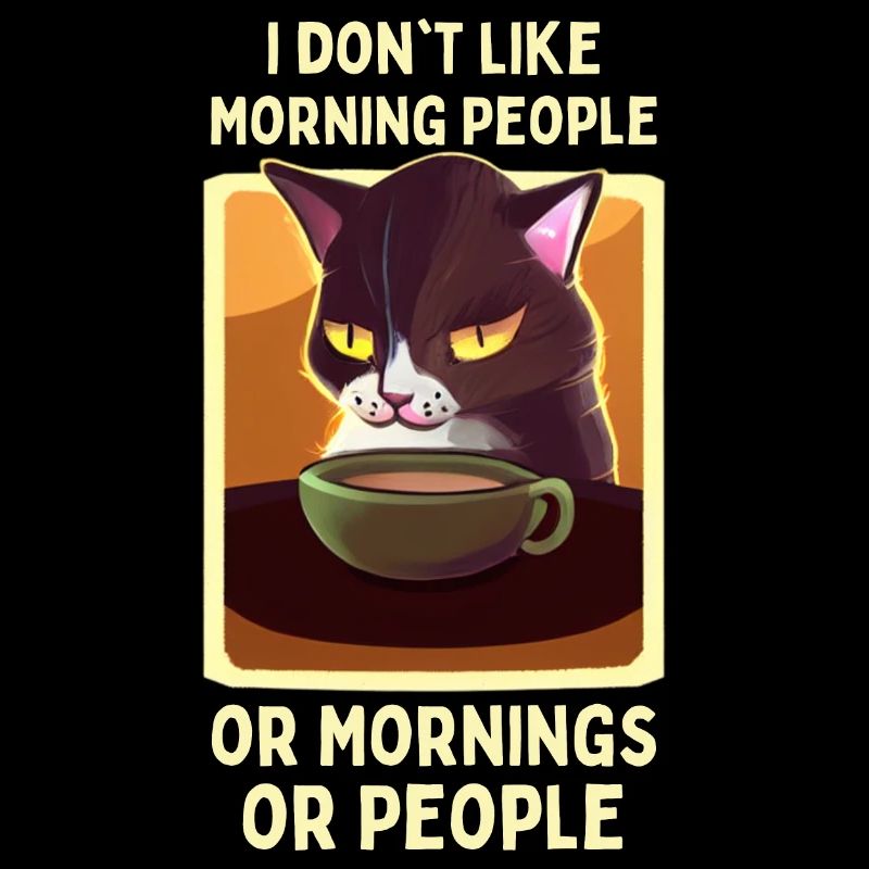 café chat drôle dire chat fatigué café