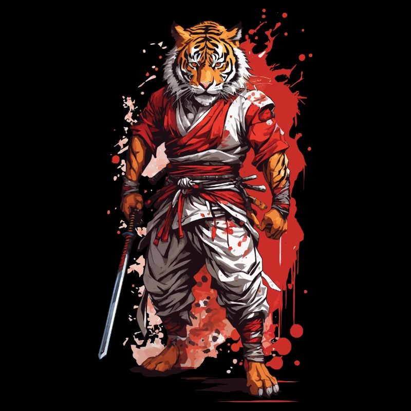 Tiger Samurai Krieger Ninja Ästhetik Oni Yokai