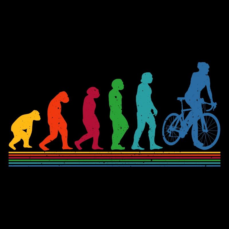 Human Evolution Bicycle Cyclist