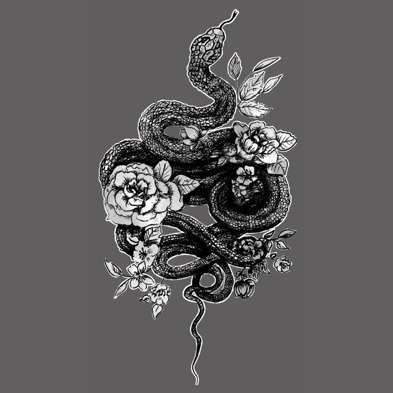 Schlange -Snake - Ballpython - Retro Tattoo Look