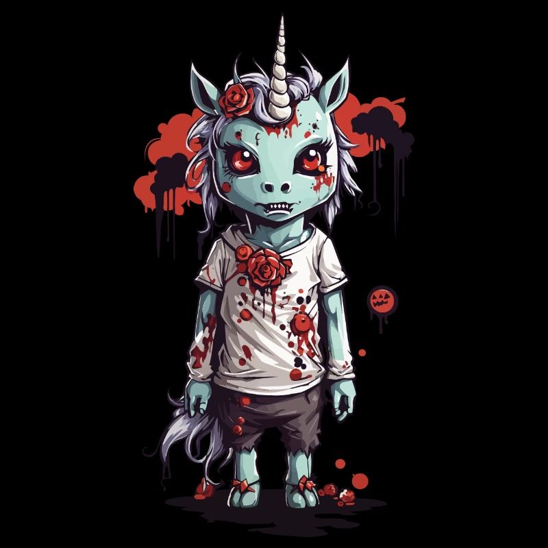Zombie Einhorn Halloween Horror Design