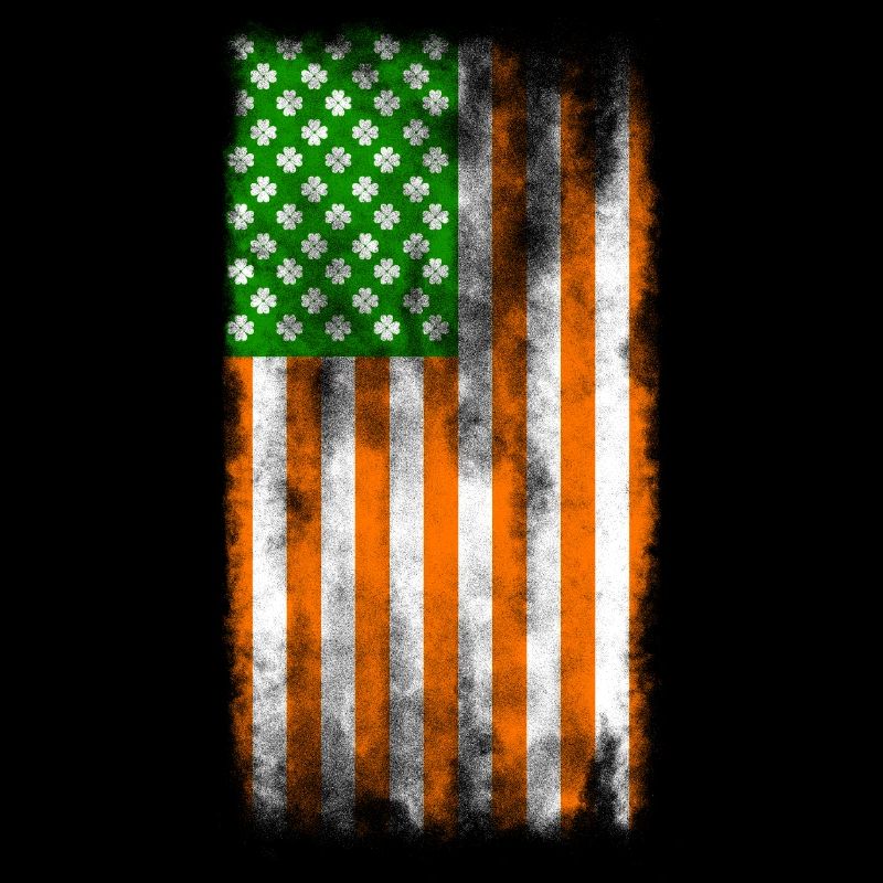 Irish American St Patricks Flag Washed Vertical