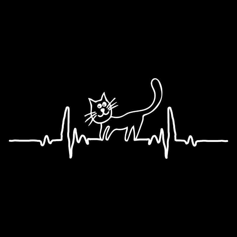 Heartbeat Katze gezeichnet