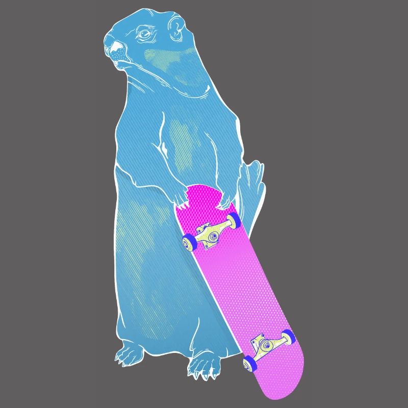Murmeltier Woodchuck oder Murmeltier Skateboarding