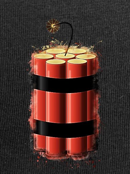 Bombe Dynamit hell glühend