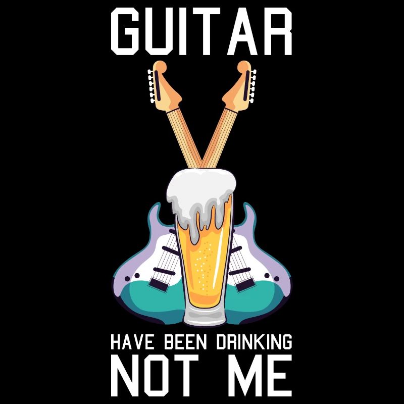 Lustiges E-Gitarren Spruch Motiv und Gitarrist