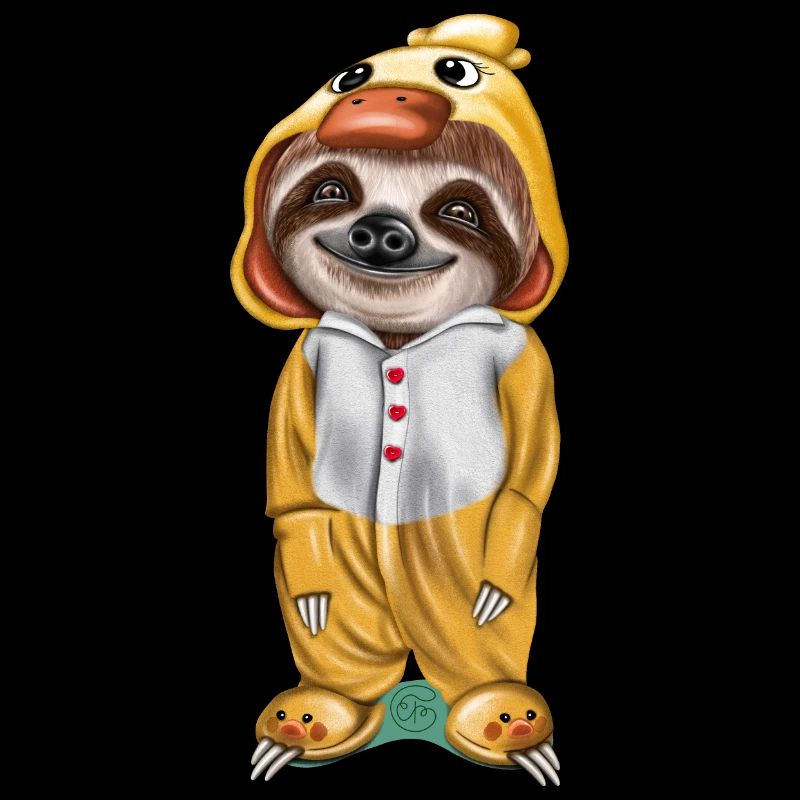 Funny sloth in pajama ready to sleep