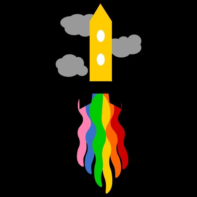 rainbow launching spaceship
