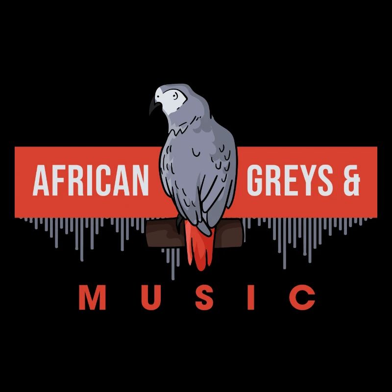 Perroquets gris africains et notes de musique