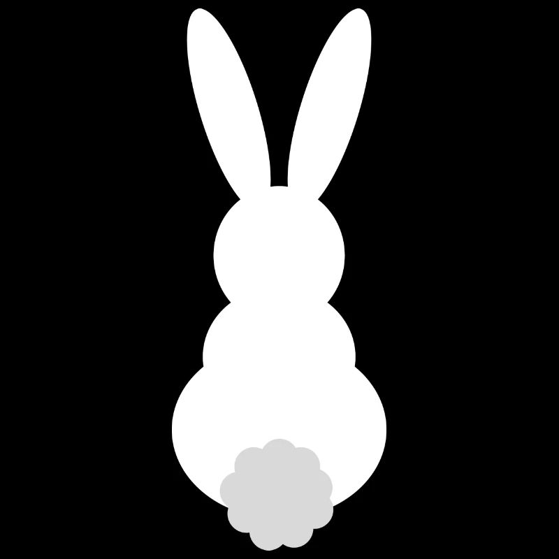 Bunny silhouette with fluffy tail