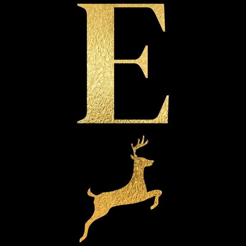 Buchstabe e goldener Hirsch - Geschenkidee