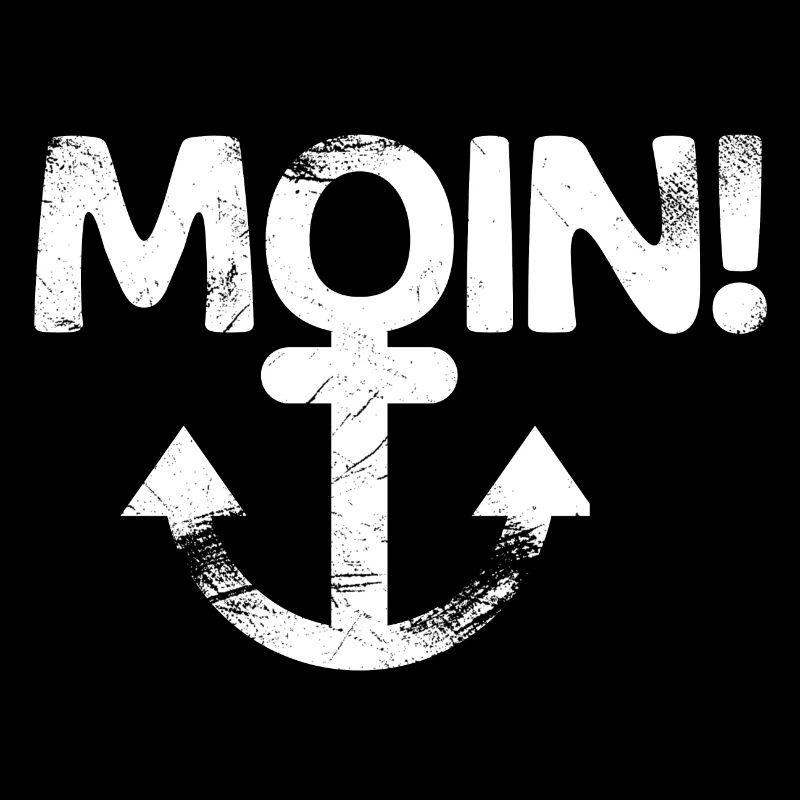 Moin mit Anker. weiß