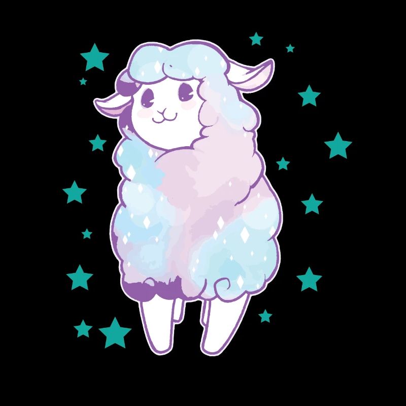 Rainbow alpaca llama with stars gift idea