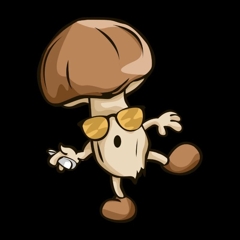 Cooler Comic Pilz Joint Kiffen Gras Marihuana