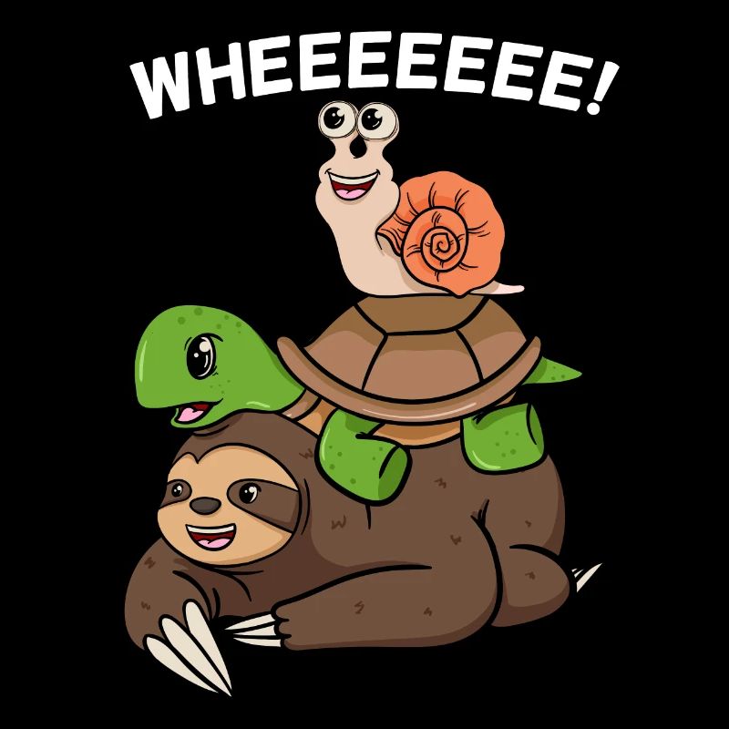 Turtle snail and sloth