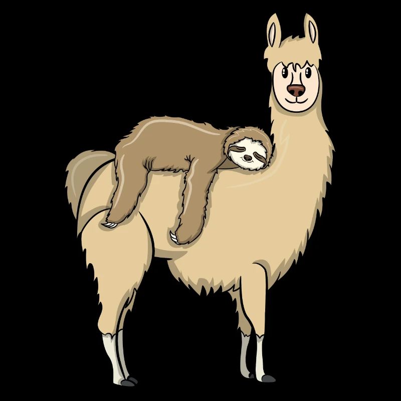 Sloth rides on llama