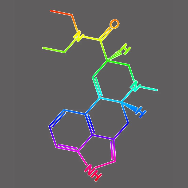 Molécule de formule structurelle LSD A. Hofmann Bicycle Day