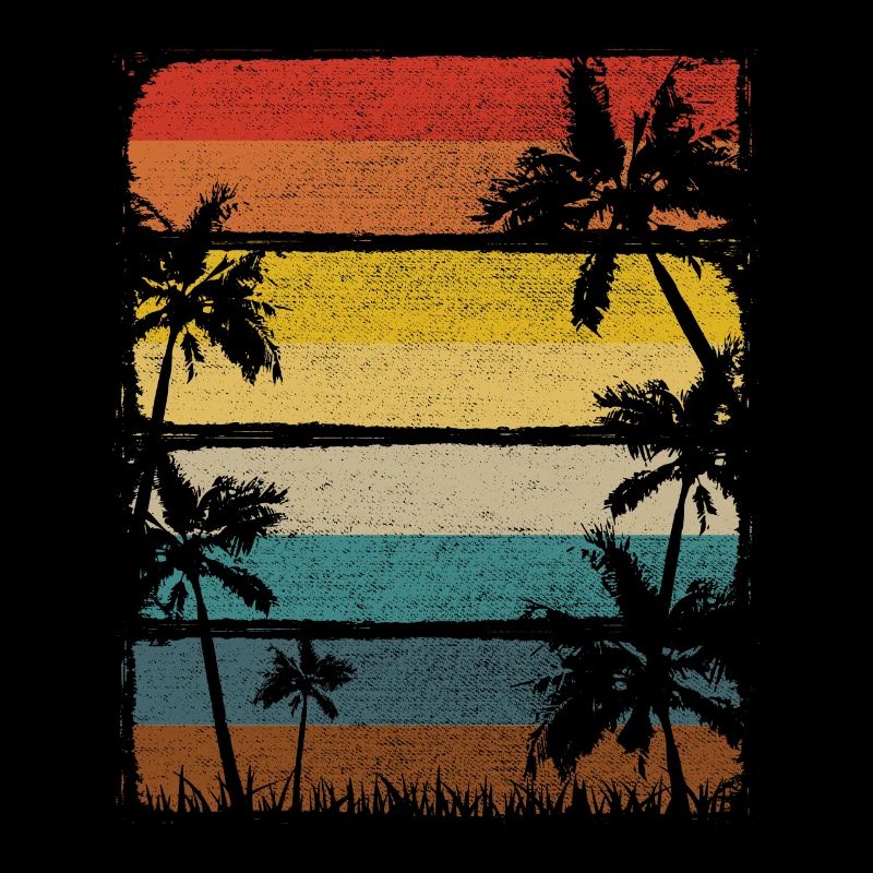 Beach Vacation Sun Palms Retro Vintage Gift