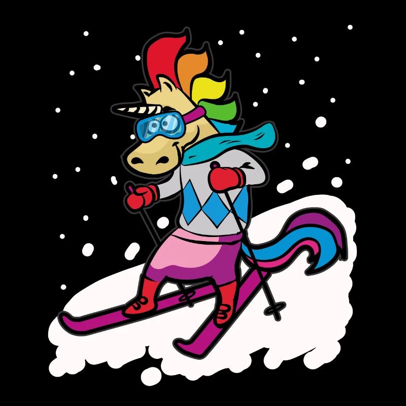 Skier Monocorne Skier Vacances de ski