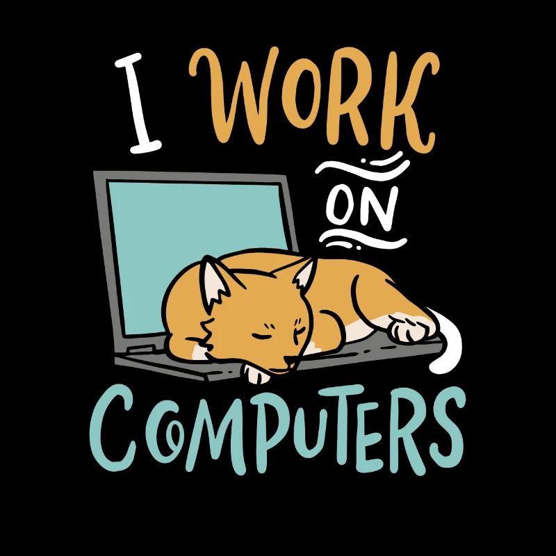 Je travaille sur des ordinateurs Cat IT Developer Shirt