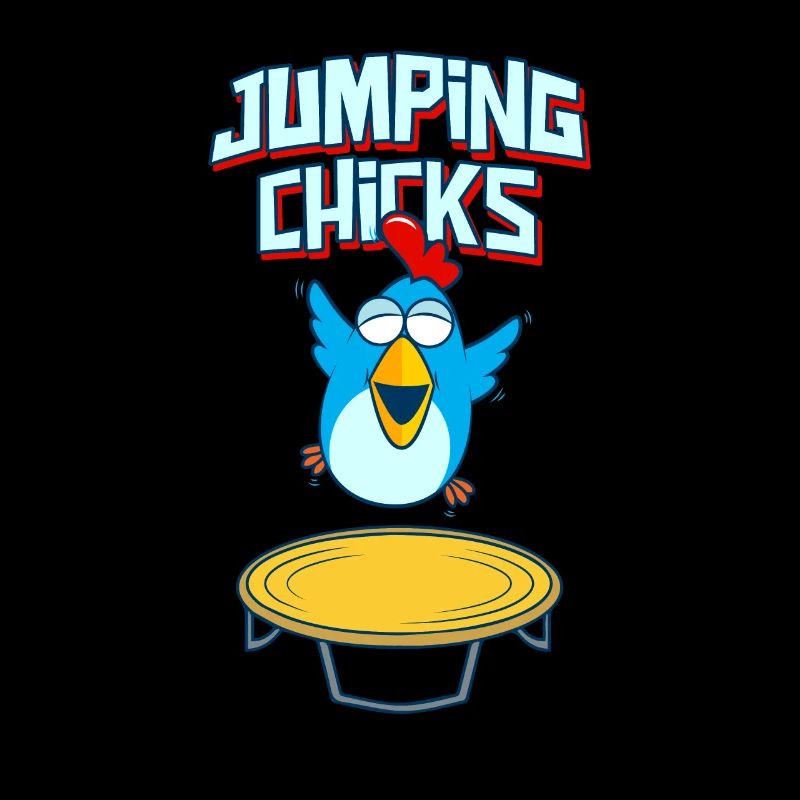 Jumping Chick Trampoline Humor
