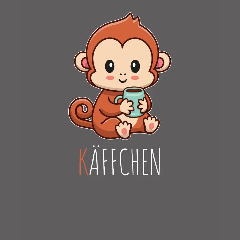 Käffchen Äffchen mit Tasse Kaffee Kaffeetrinker