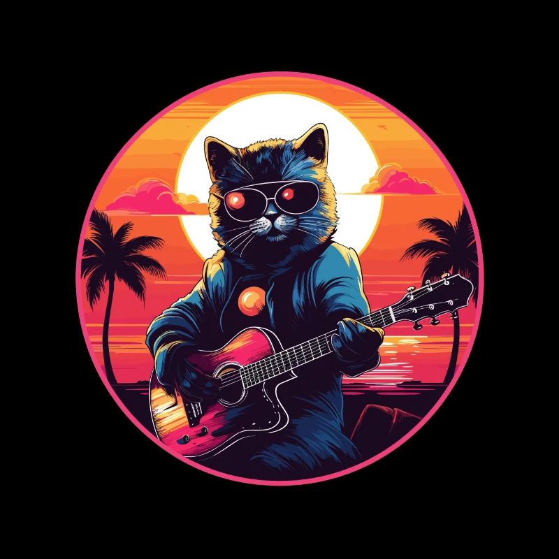 Gitarren Musik Katze Geschenk