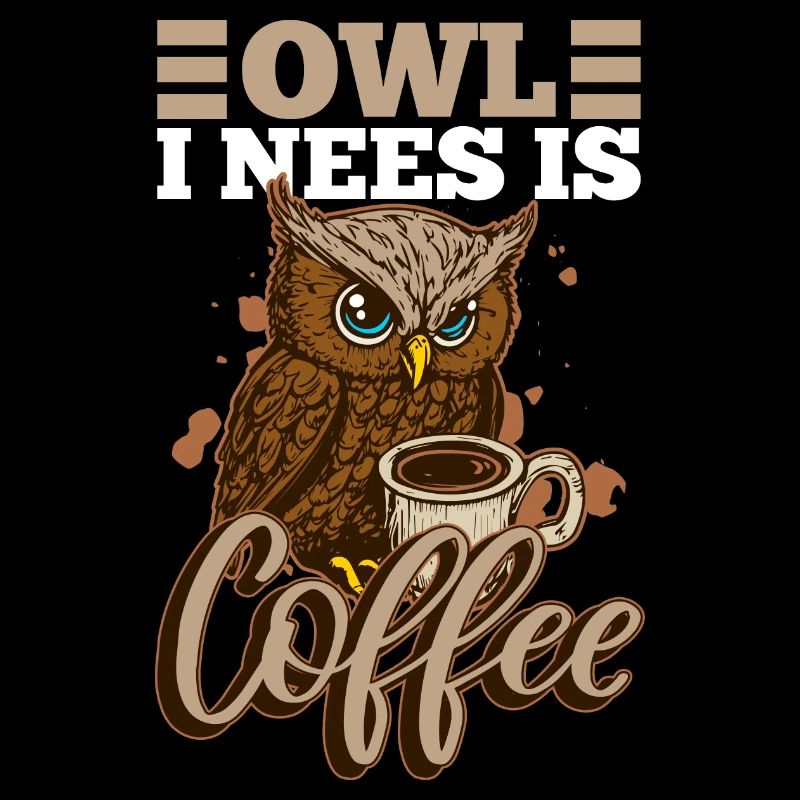 Eule, ich brauche Kaffee, Montag, süße Eule, müde