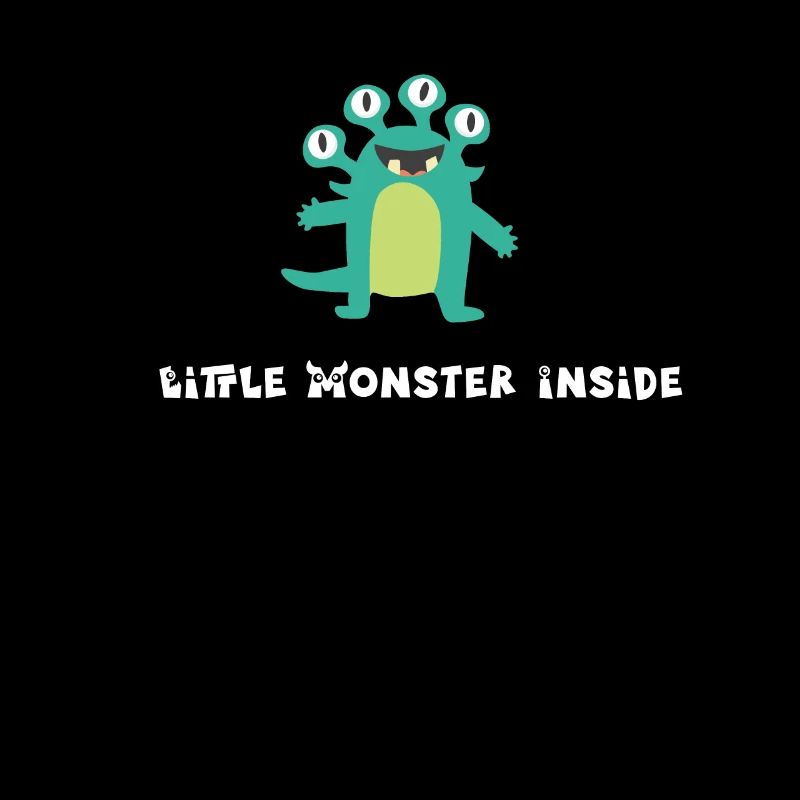 Little Monster Inside - green creature with 4 eyes