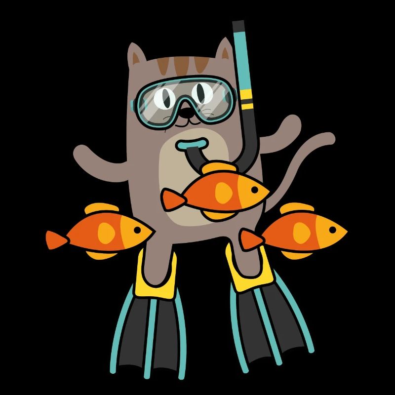 Cadeau drôle de chat de club de plongée
