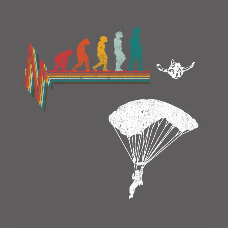 Parachutisme Vintage Rétro Evolution