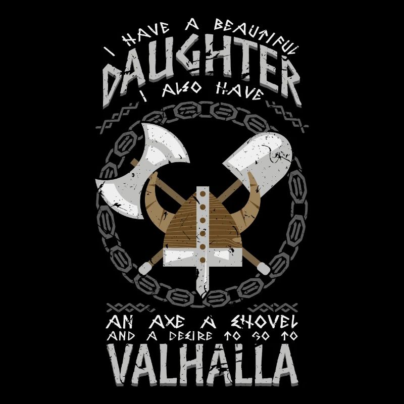 Wikinger Papa Dad Tochter Walhalla Geschenk