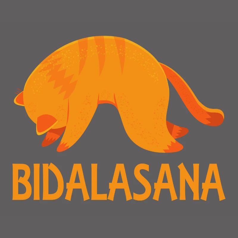 Refroidir les cadeaux de chat de gingembre de yoga de posture de chat de Bidalasana