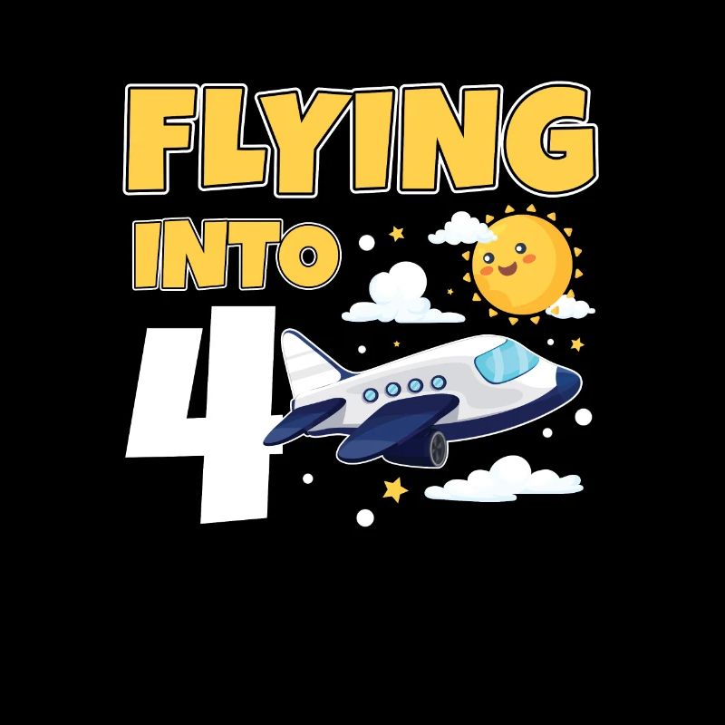 Flying Into 4 Avion Pilote 4 ans 4e anniversaire