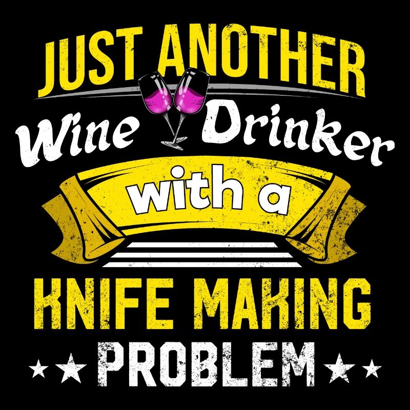 Weintrinker mit Messer, das Problem macht Weinlieb