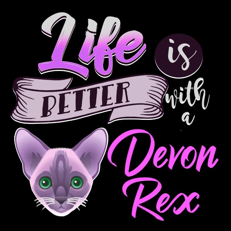 Katze Devon Rex Kätzchen Miau Miezekatze Geschenk