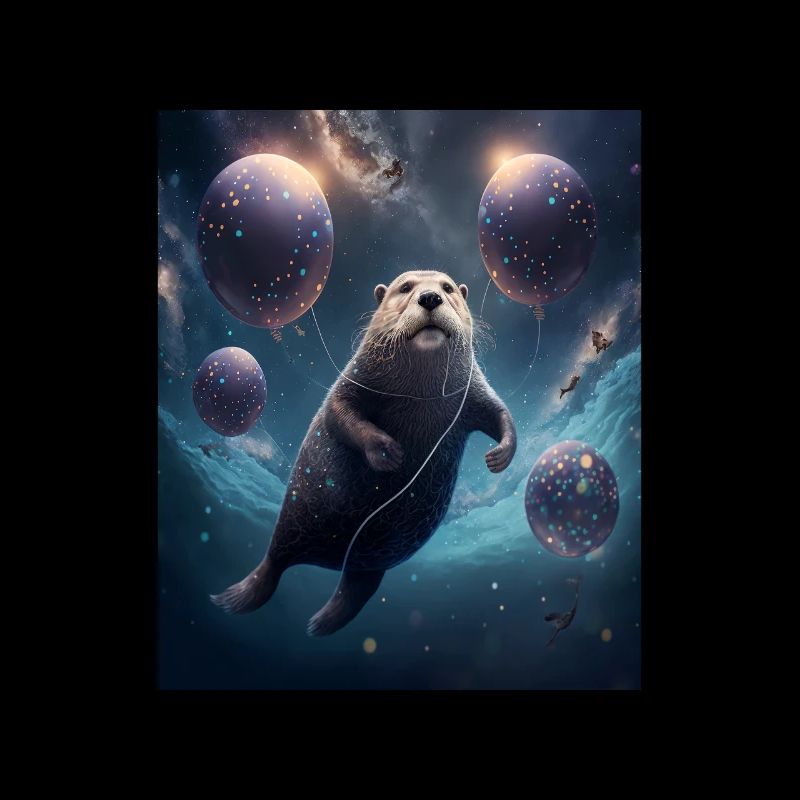 Drôle Space Otters Space Otter avec Planet