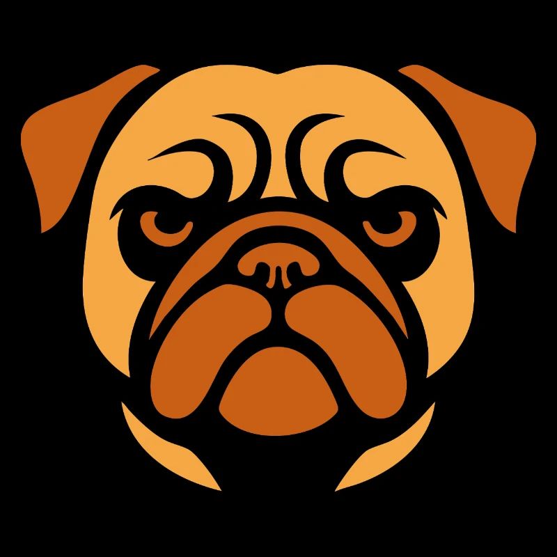 Pug , Dog head