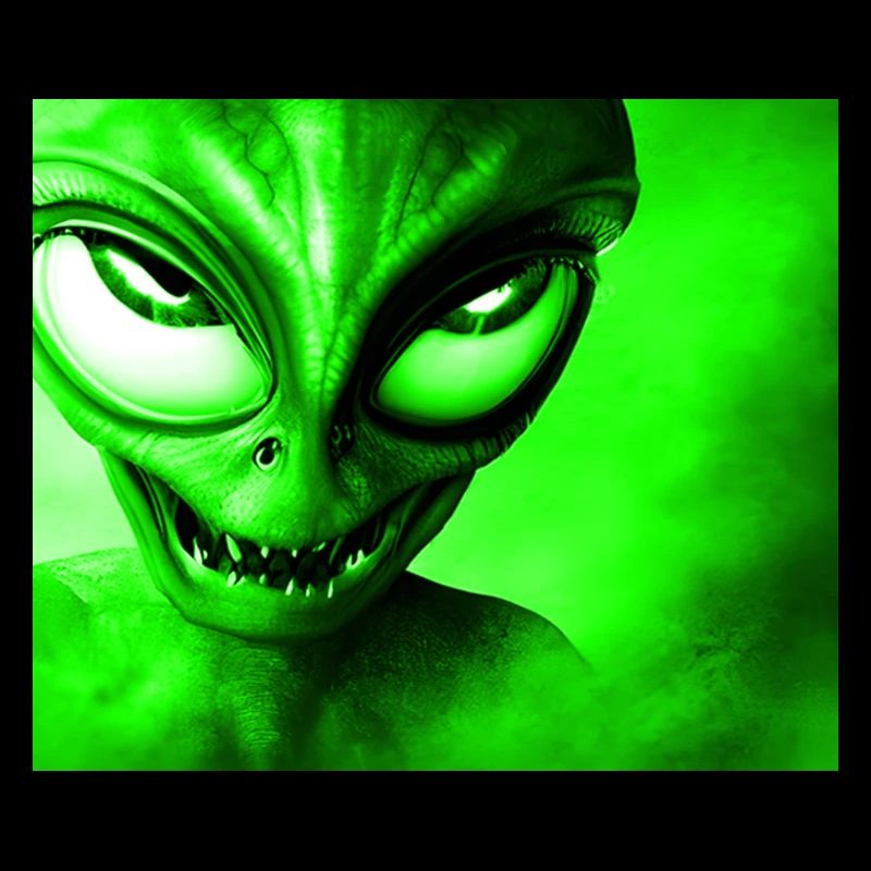 Alien with Sharp Teeth Design - Green